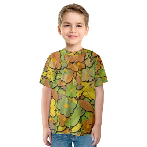 Autumn Flowers Kids  Sport Mesh Tee by Valentinaart