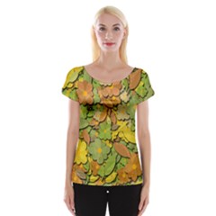 Autumn Flowers Women s Cap Sleeve Top by Valentinaart