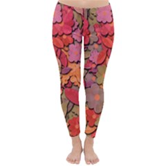 Beautiful Floral Design Classic Winter Leggings by Valentinaart