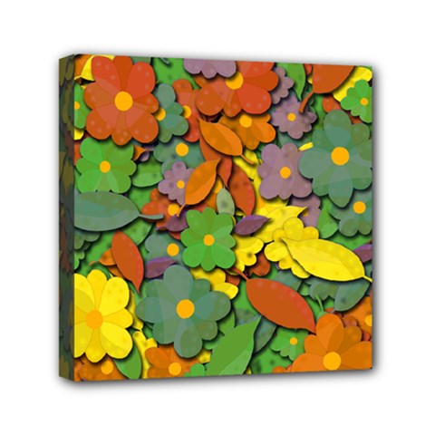 Decorative Flowers Mini Canvas 6  X 6 