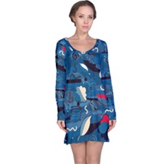 Ocean Long Sleeve Nightdress