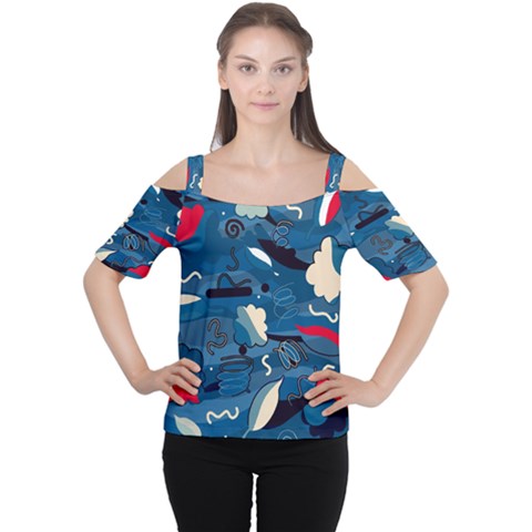 Ocean Women s Cutout Shoulder Tee by Valentinaart