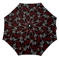 Elegant Red And White Pattern Straight Umbrellas by Valentinaart