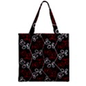 Elegant red and white pattern Zipper Grocery Tote Bag View2