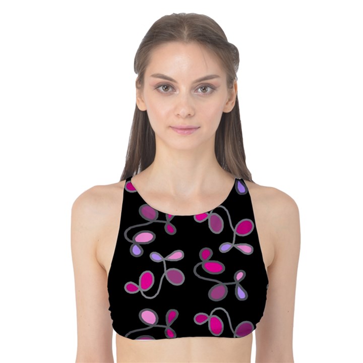 Magenta garden Tank Bikini Top