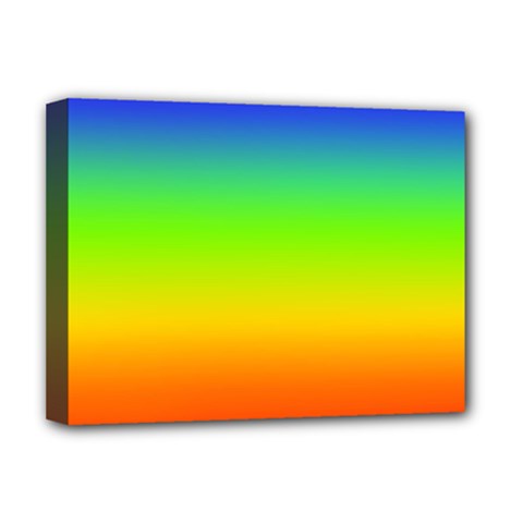 Rainbow Blue Green Pink Orange Deluxe Canvas 16  x 12  