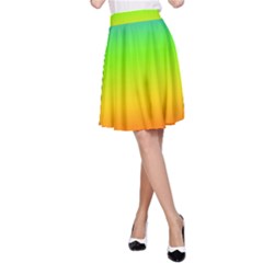 Rainbow Blue Green Pink Orange A-Line Skirt