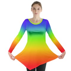 Rainbow Blue Green Pink Orange Long Sleeve Tunic 