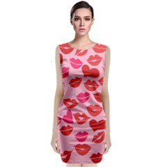 Valentine s Day Kisses Classic Sleeveless Midi Dress by BubbSnugg