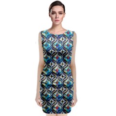 Multicolor Geometric Pattern Classic Sleeveless Midi Dress by GabriellaDavid