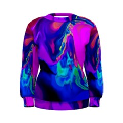 The Perfect Wave Pink Blue Red Cyan Women s Sweatshirt by EDDArt