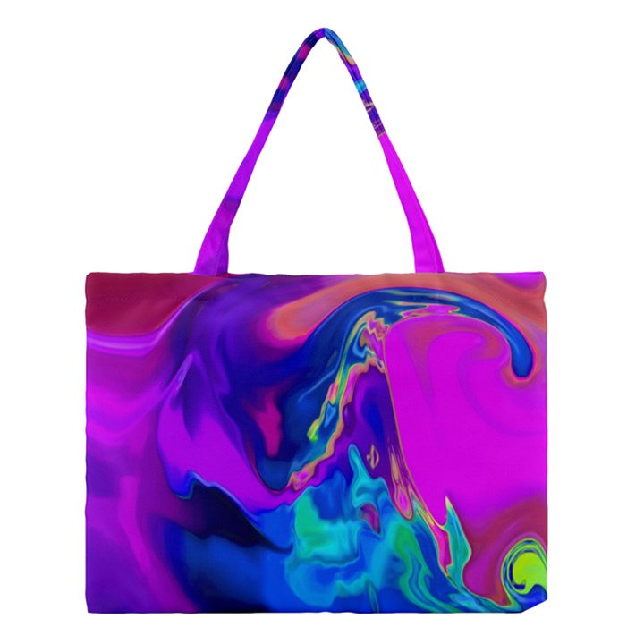 The Perfect Wave Pink Blue Red Cyan Medium Tote Bag