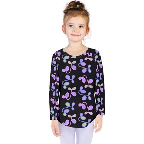 Purple Garden Kids  Long Sleeve Tee by Valentinaart