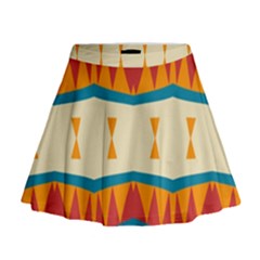 Mirrored Shapes In Retro Colors                                                                                                                   Mini Flare Skirt by LalyLauraFLM