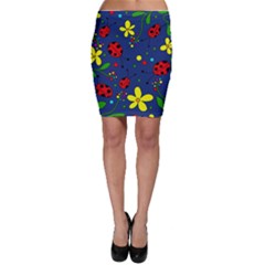 Ladybugs - blue Bodycon Skirt