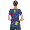 Ladybugs - blue Short Sleeve Front Detail Top View2