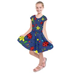 Ladybugs - blue Kids  Short Sleeve Dress