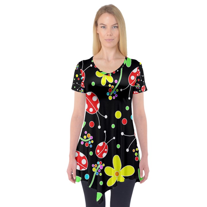 Flowers and ladybugs Short Sleeve Tunic 