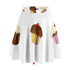 Colorful Cupcakes  High Waist Skirt by Valentinaart