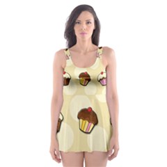 Colorful Cupcakes Pattern Skater Dress Swimsuit by Valentinaart