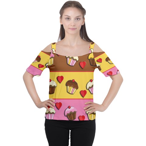 Love Cupcakes Women s Cutout Shoulder Tee by Valentinaart