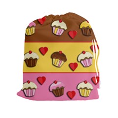 Love Cupcakes Drawstring Pouches (xxl) by Valentinaart