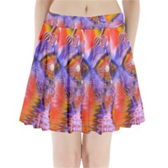 Crystal Star Dance, Abstract Purple Orange Pleated Mini Skirt by DianeClancy