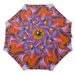 Crystal Star Dance, Abstract Purple Orange Straight Umbrellas by DianeClancy