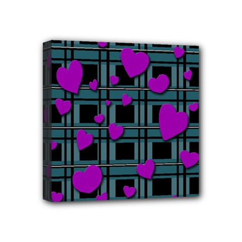 Purple Love Mini Canvas 4  X 4  by Valentinaart