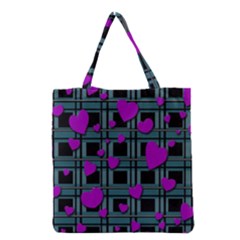 Purple Love Grocery Tote Bag by Valentinaart