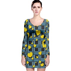 Love Design Long Sleeve Velvet Bodycon Dress by Valentinaart