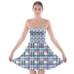 Decorative Plaid Pattern Strapless Bra Top Dress by Valentinaart