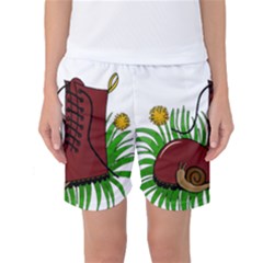 Boot In The Grass Women s Basketball Shorts by Valentinaart