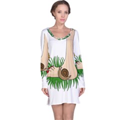 Barefoot In The Grass Long Sleeve Nightdress by Valentinaart