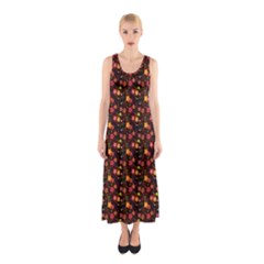 Exotic Colorful Flower Pattern  Sleeveless Maxi Dress by Brittlevirginclothing