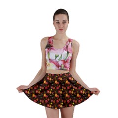 Exotic Colorful Flower Pattern  Mini Skirt by Brittlevirginclothing