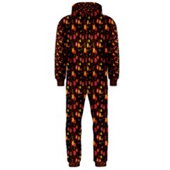 Exotic Colorful Flower Pattern  Hooded Jumpsuit (men)  by Brittlevirginclothing