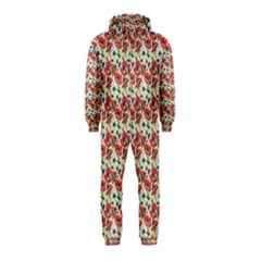 Gorgeous Red Flower Pattern  Hooded Jumpsuit (kids) by Brittlevirginclothing