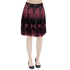 Vintage Pink Flowered Skull Pattern  Pleated Skirt by Brittlevirginclothing