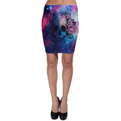 Colorful Space Skull Pattern Bodycon Skirt by Brittlevirginclothing