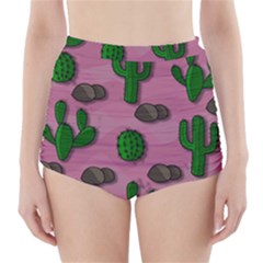 Cactuses 2 High-waisted Bikini Bottoms by Valentinaart