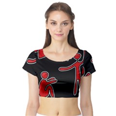 People Short Sleeve Crop Top (Tight Fit)