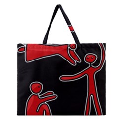 People Zipper Large Tote Bag