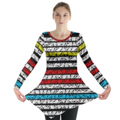 Simple Colorful Design Long Sleeve Tunic  by Valentinaart