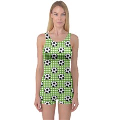 Green Ball One Piece Boyleg Swimsuit