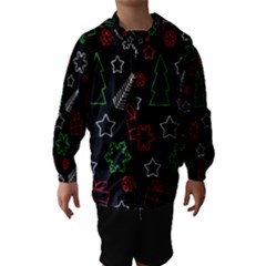 Green And  Red Xmas Pattern Hooded Wind Breaker (kids) by Valentinaart