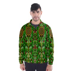 The Golden Moon Over The Holiday Forest Wind Breaker (men) by pepitasart