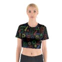 Playful Xmas pattern Cotton Crop Top View1