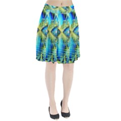 Crystal Lime Turquoise Heart Of Love, Abstract Pleated Skirt by DianeClancy