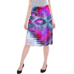 Crystal Northern Lights Palace, Abstract Ice  Midi Beach Skirt by DianeClancy